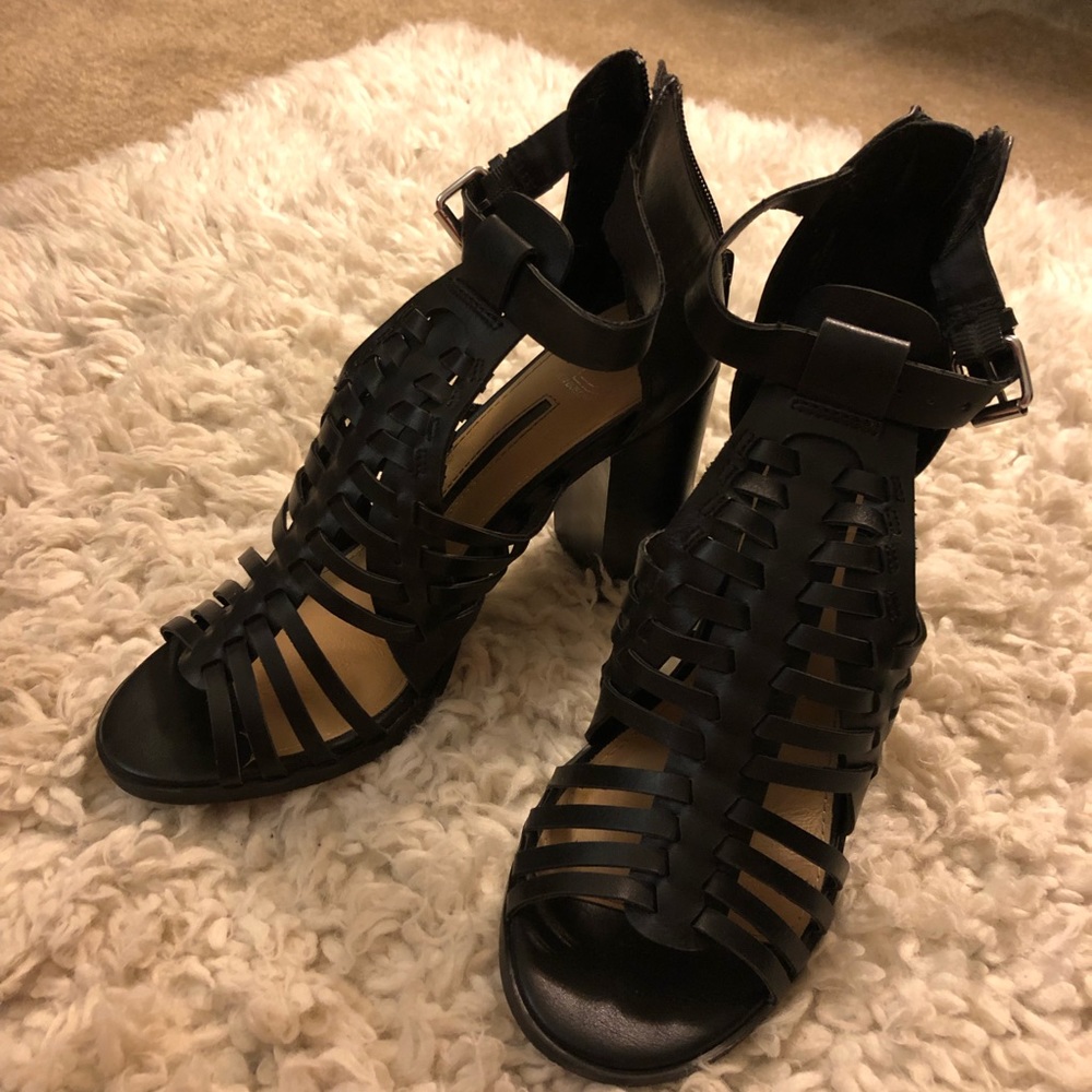 Black gladiator style heels